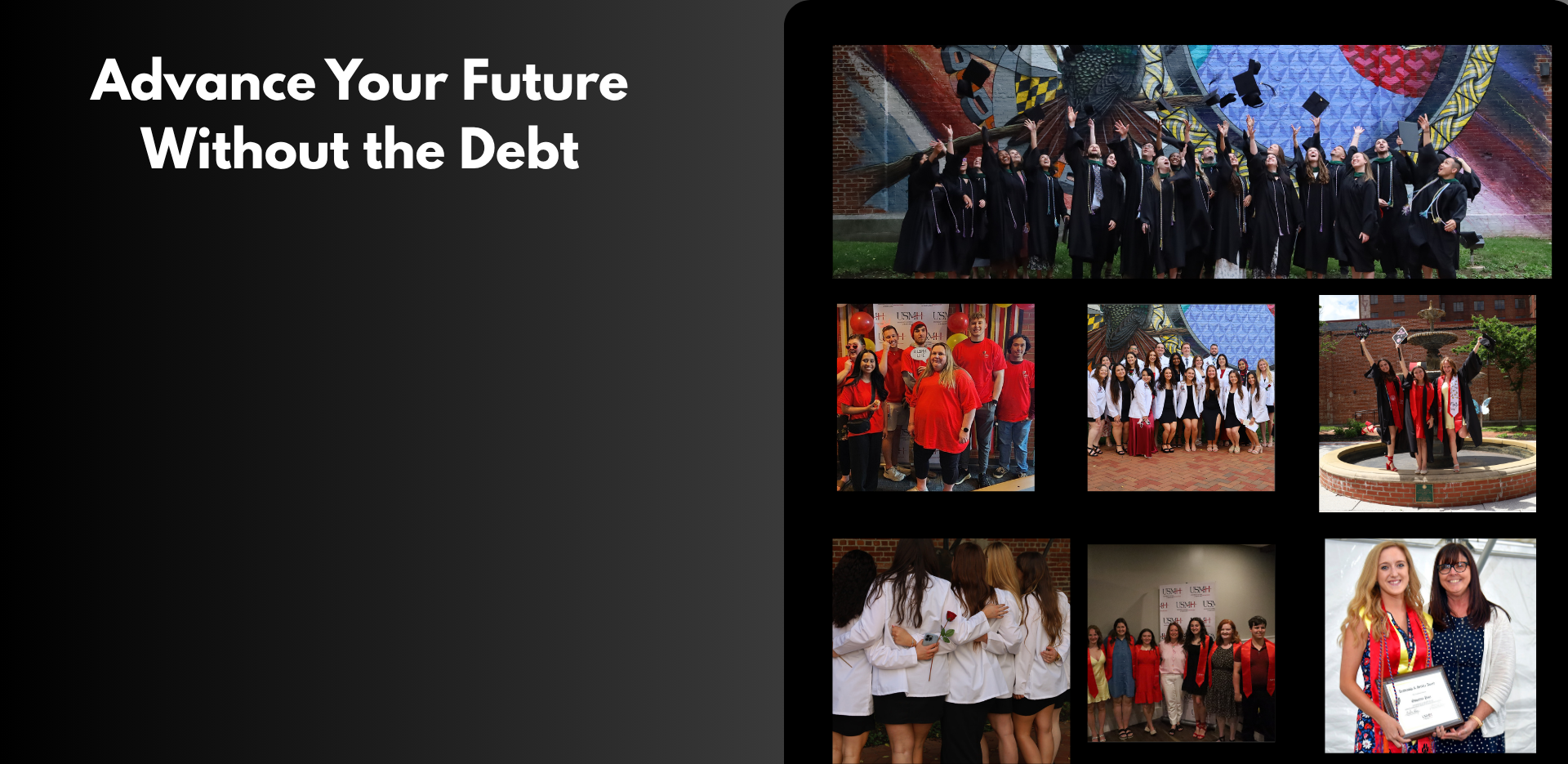 Advance Your Future with a collage of USMH pics