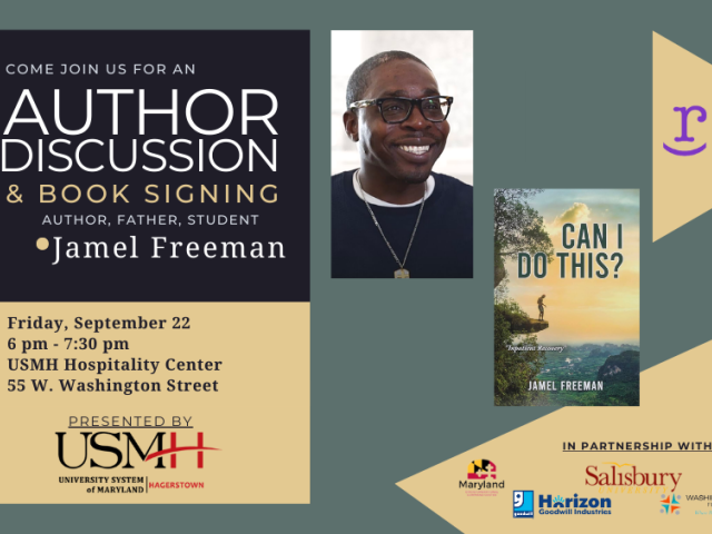 Book signing event, Friday, September 22nd 6 pm USMH Hospitality Center, 55 W. Washington Street, Hagerstown, MD 21740