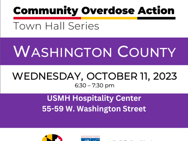 Community Overdose Action Town Hall - Washington County October 11 6:30 PM USMH Hospitality Center 55 W. Washington Street