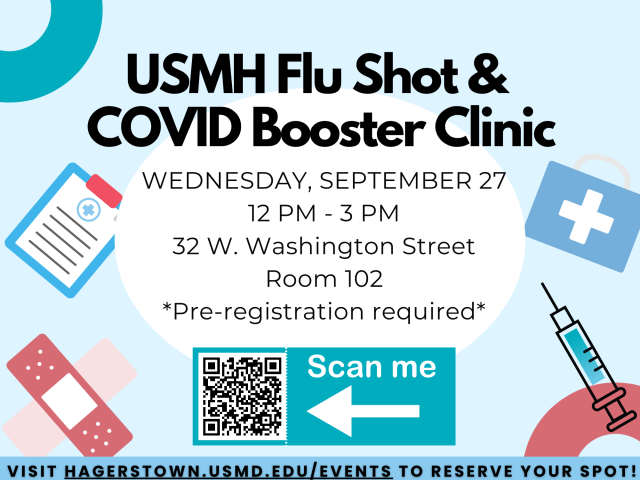 USMH Flu Shot & COVID Booster Clinic September 27 12 pm - 1 pm