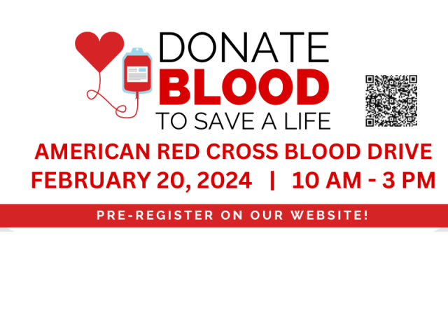Blood Drive February 20 from 10 am to 3 pm at USMH Lobby