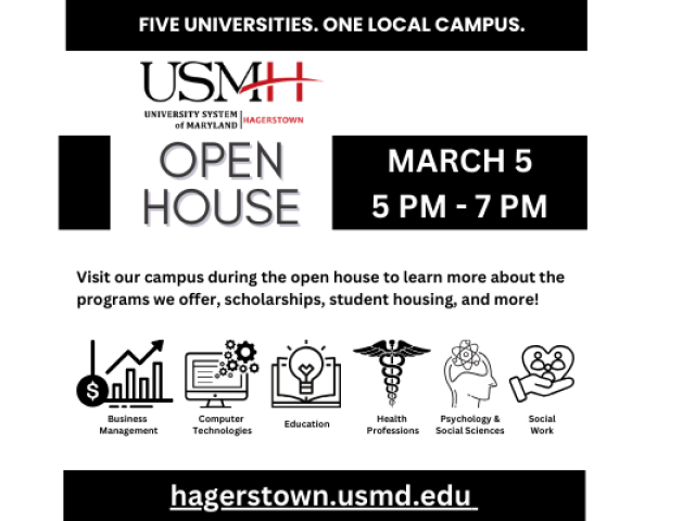 USMH Spring 2024 Open House, Tuesday, March 5 from 5 pm o 7 pm at 32 W. Washington Street