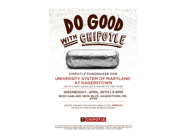 Chipotle fundraiser flyer, wrapped burrito