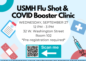 USMH Flu Shot & COVID Booster Clinic September 27 12 pm - 1 pm