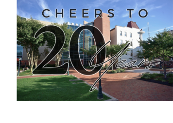 USMH building with "Cheers to 20 Years" writing