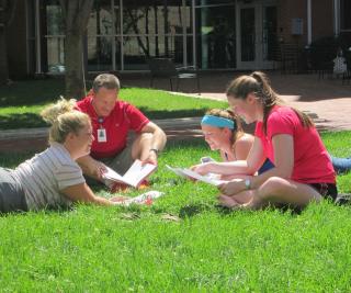 Students in the plaza